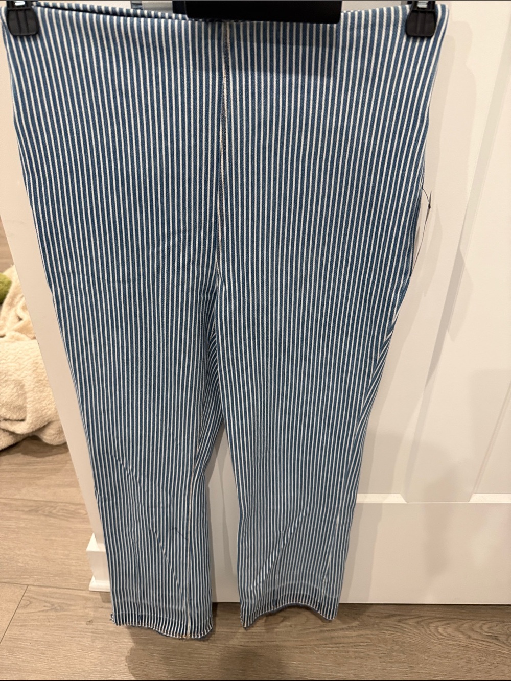 Lysse Blue and White Striped Ankle Cropped Jeans